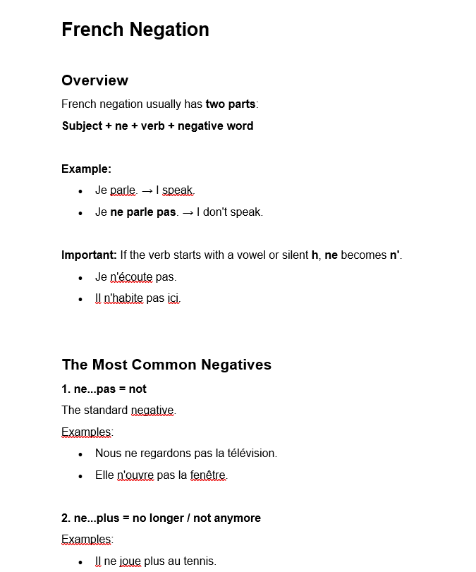 French Negation