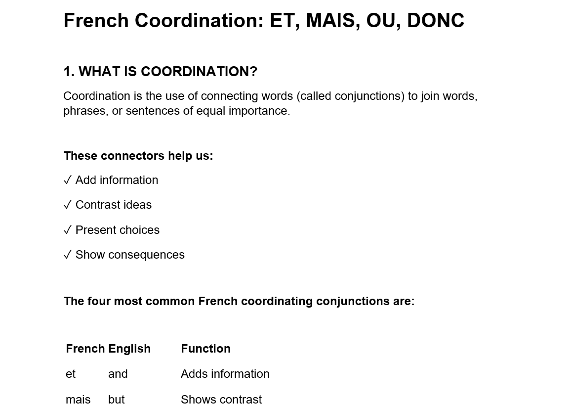 French Coordination